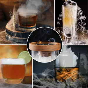 Zestaw do wędzenia whisky i innych napojów z okrągłą wędzarką i 5 aromatami