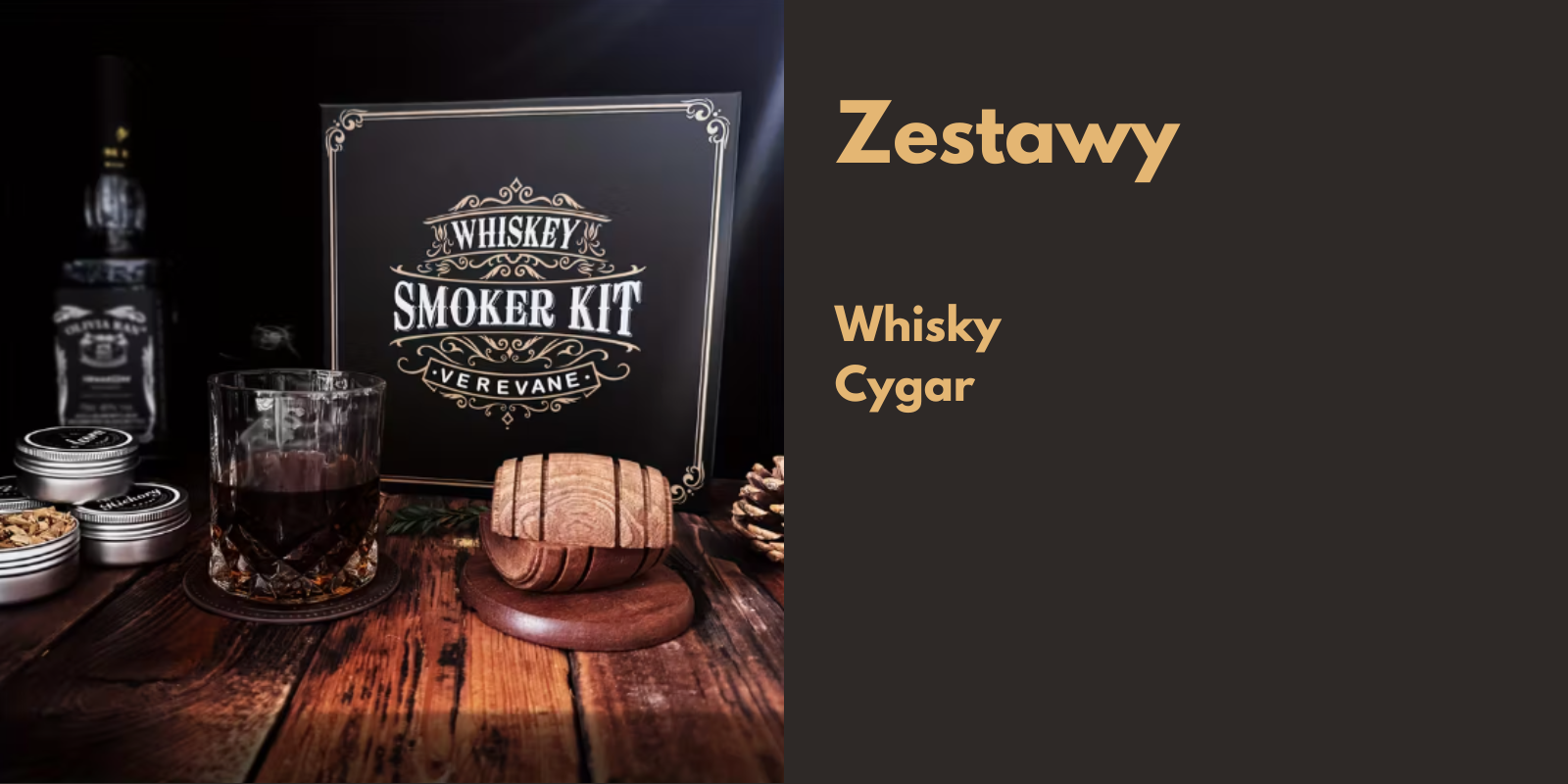 Zestawy prezentowe – zestawy akcesoriów do whisky oraz zestawy akcesoriów do cygar. Idealne zestawy prezentowe dla miłośników whisky i cygar.